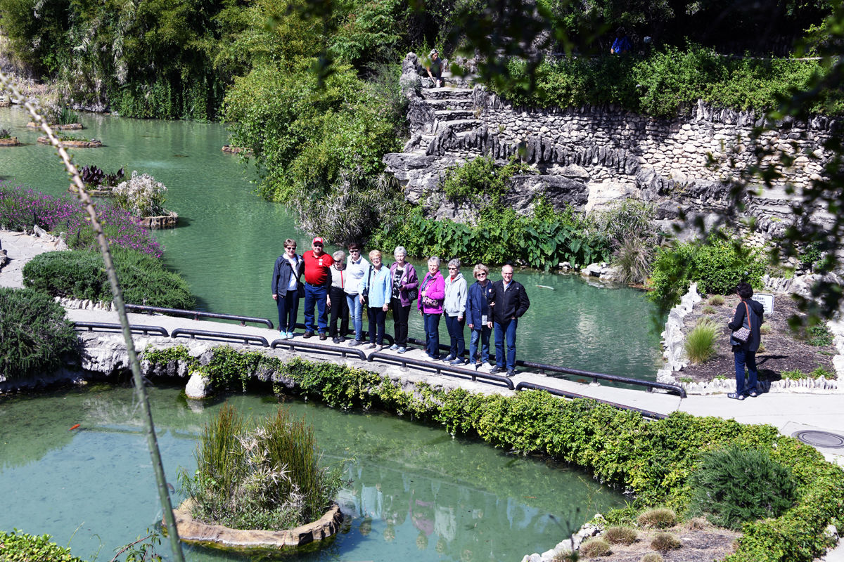 138 Fun Club travelers pose at the Japanese Garden in San Antonio.JPG